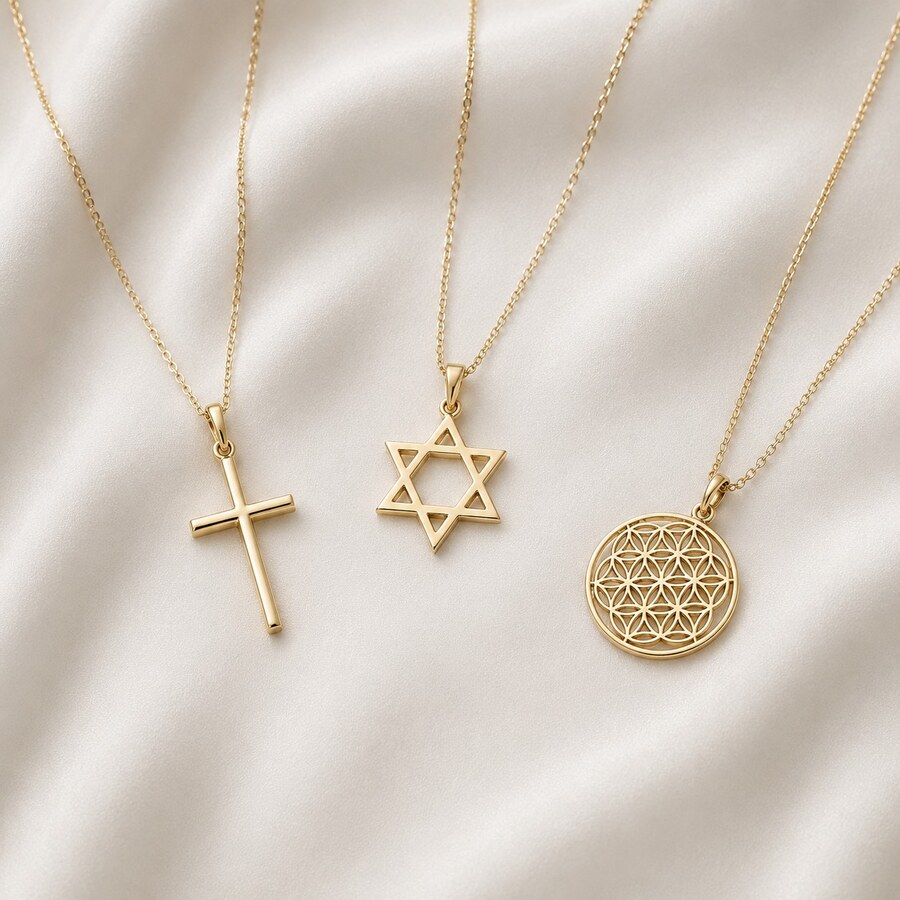 Religiøse og spirituelle symboler i gull